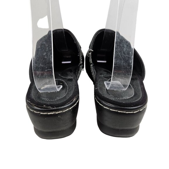 Bjorndal Shoes Womens 9 Seneca Black Leather Slip On Clog Casual Comfort - Picture 5 of 8